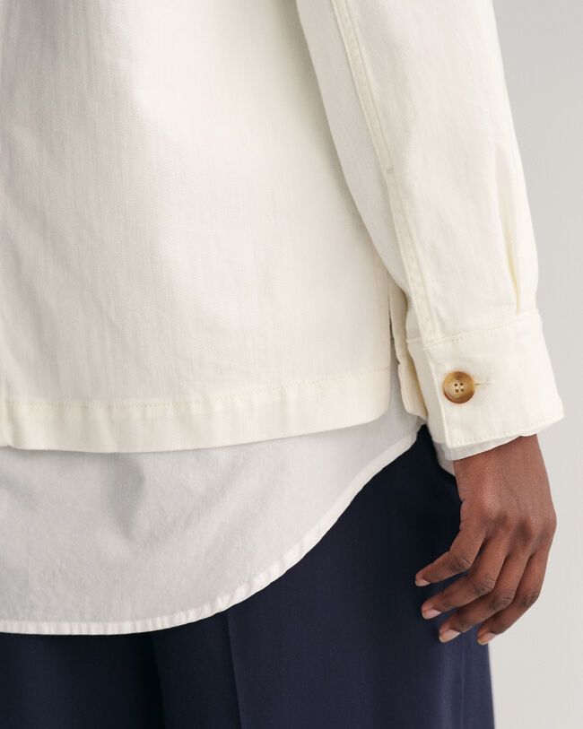 Casaco-camisa em sarja