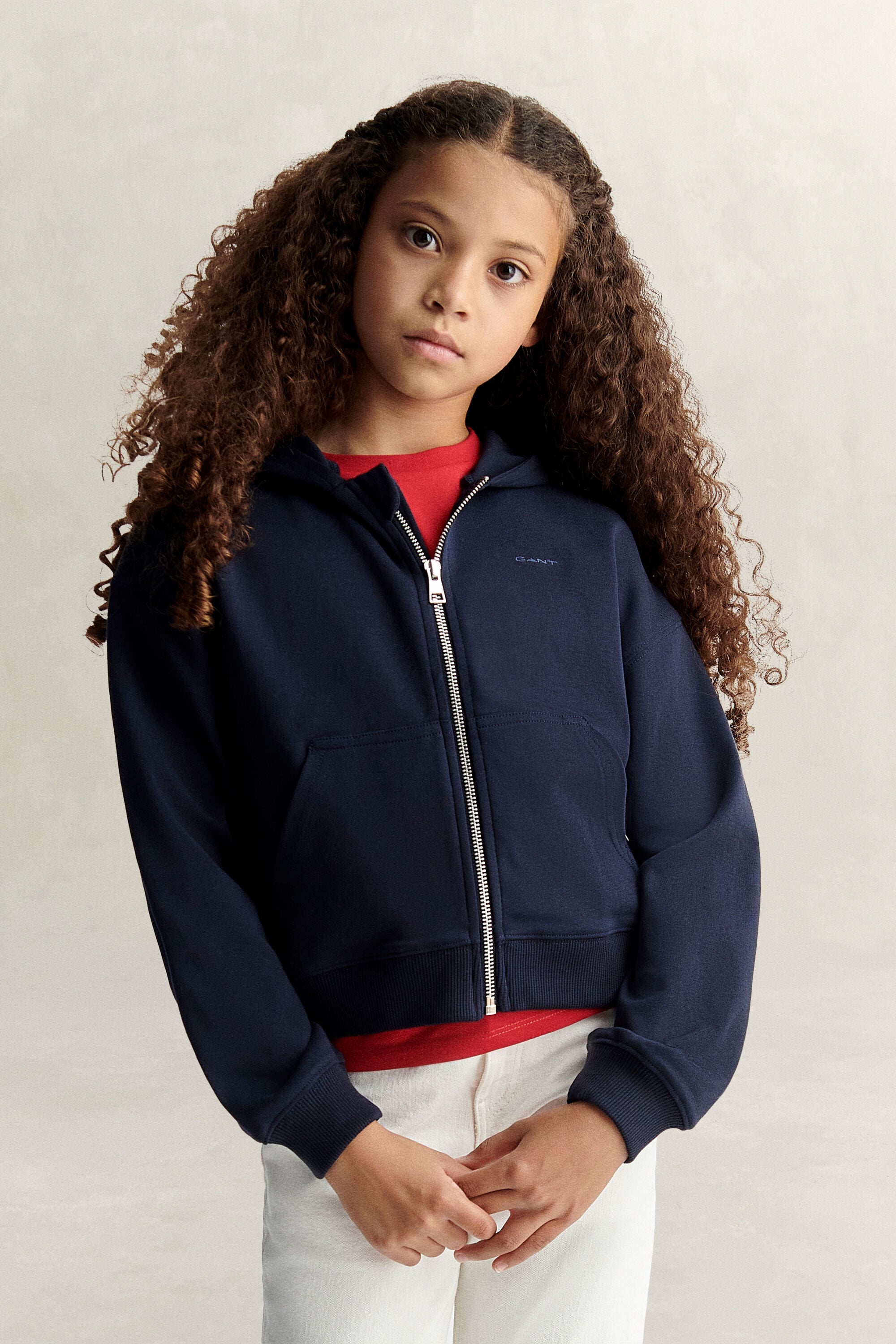 Sweatshirt com capuz e fecho curto Teen Girls