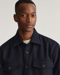 Sobrecamisa em mistura de lã