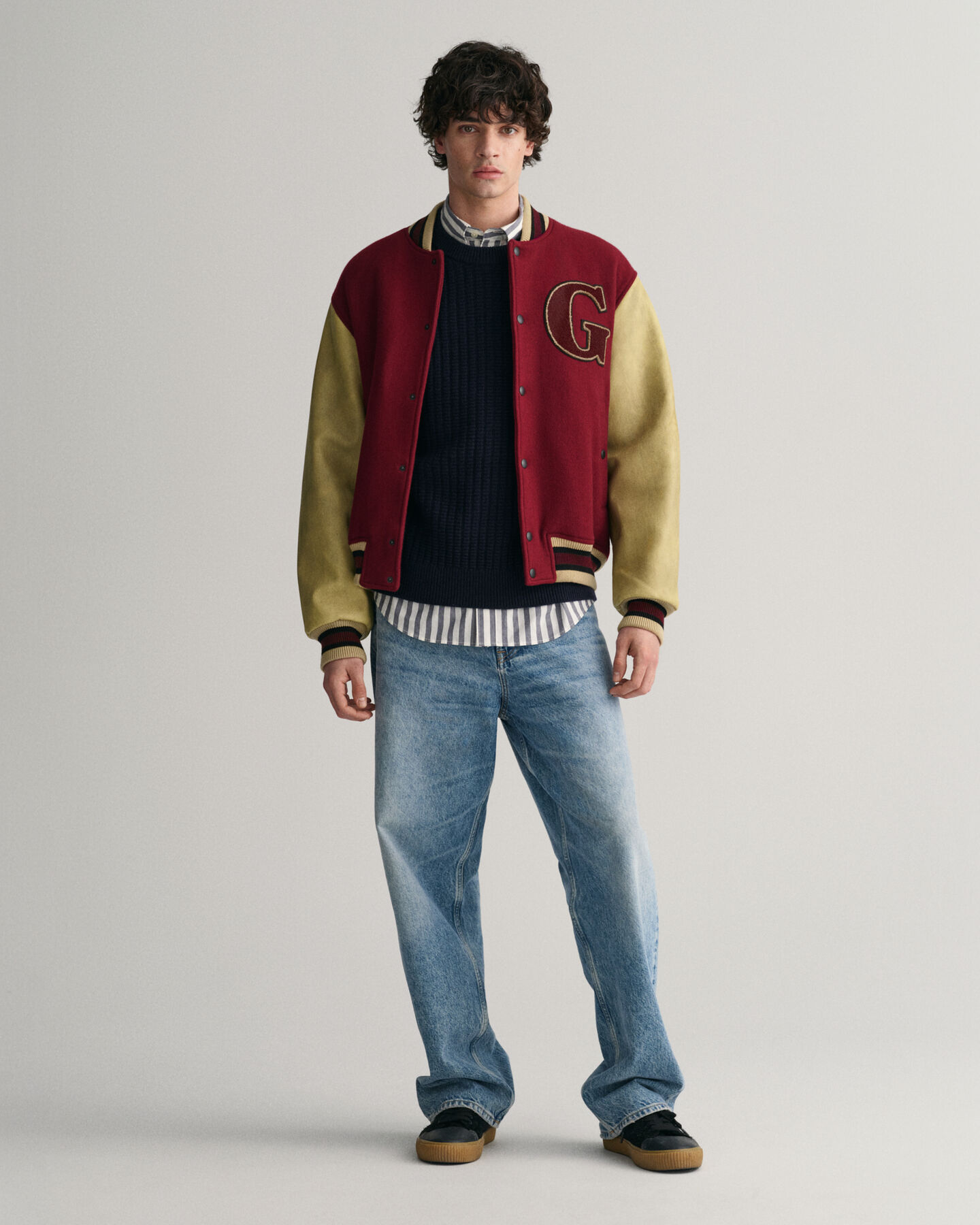 Camisola de malha texturizado com decote redondo