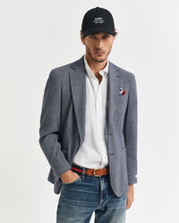 Blazer em jersey com dois tons slim fit