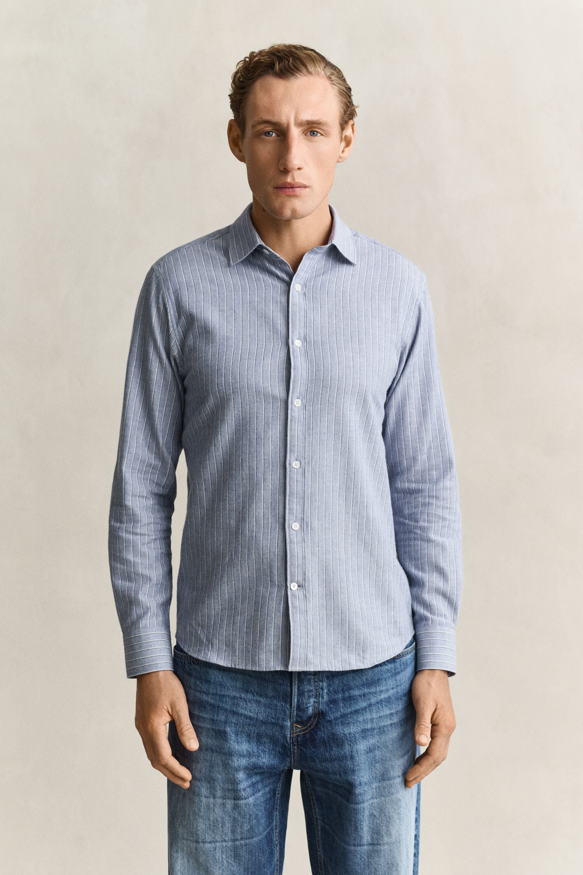 Camisa de flanela às riscas Mélange