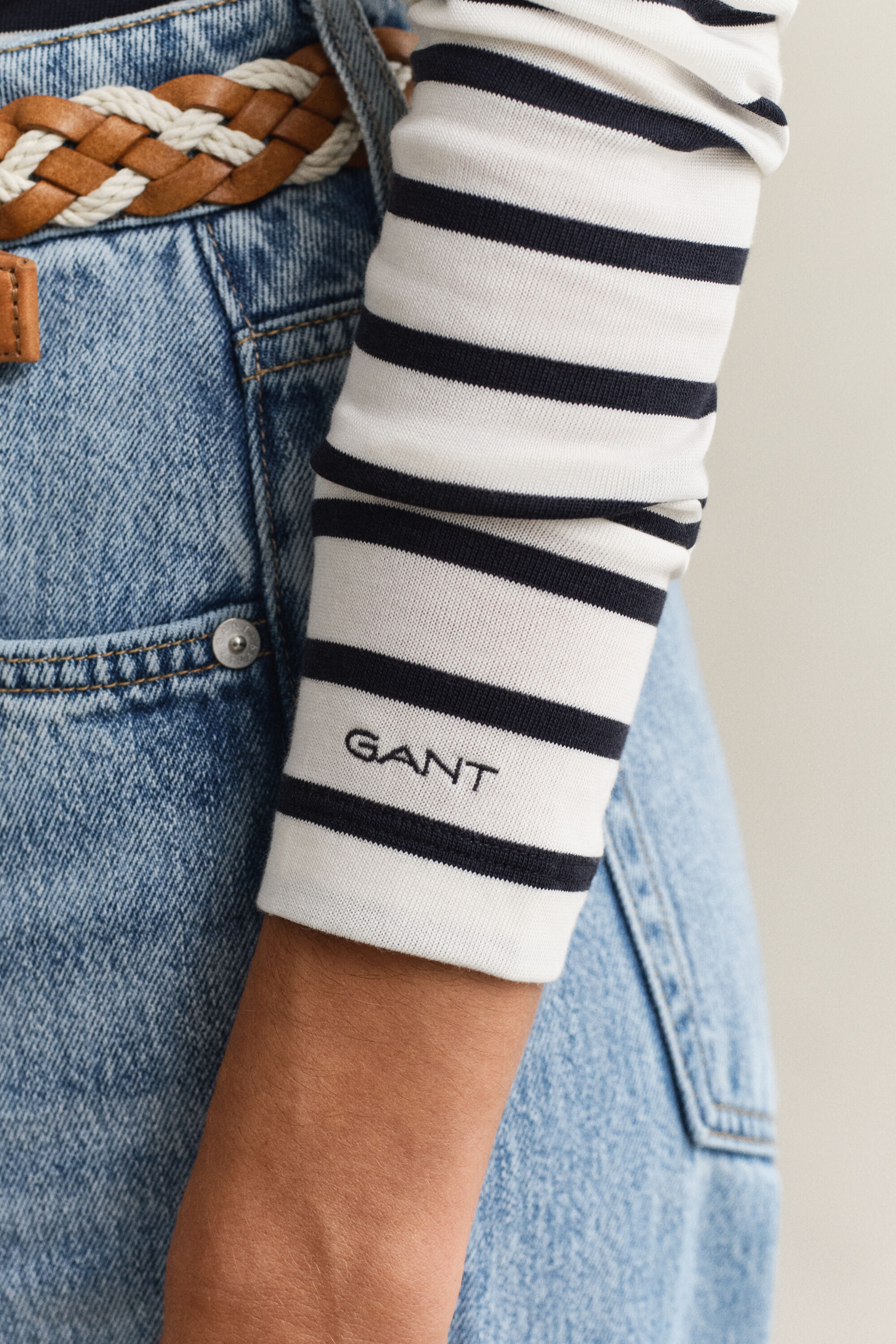 Camisola de manga comprida às riscas de marinheiro