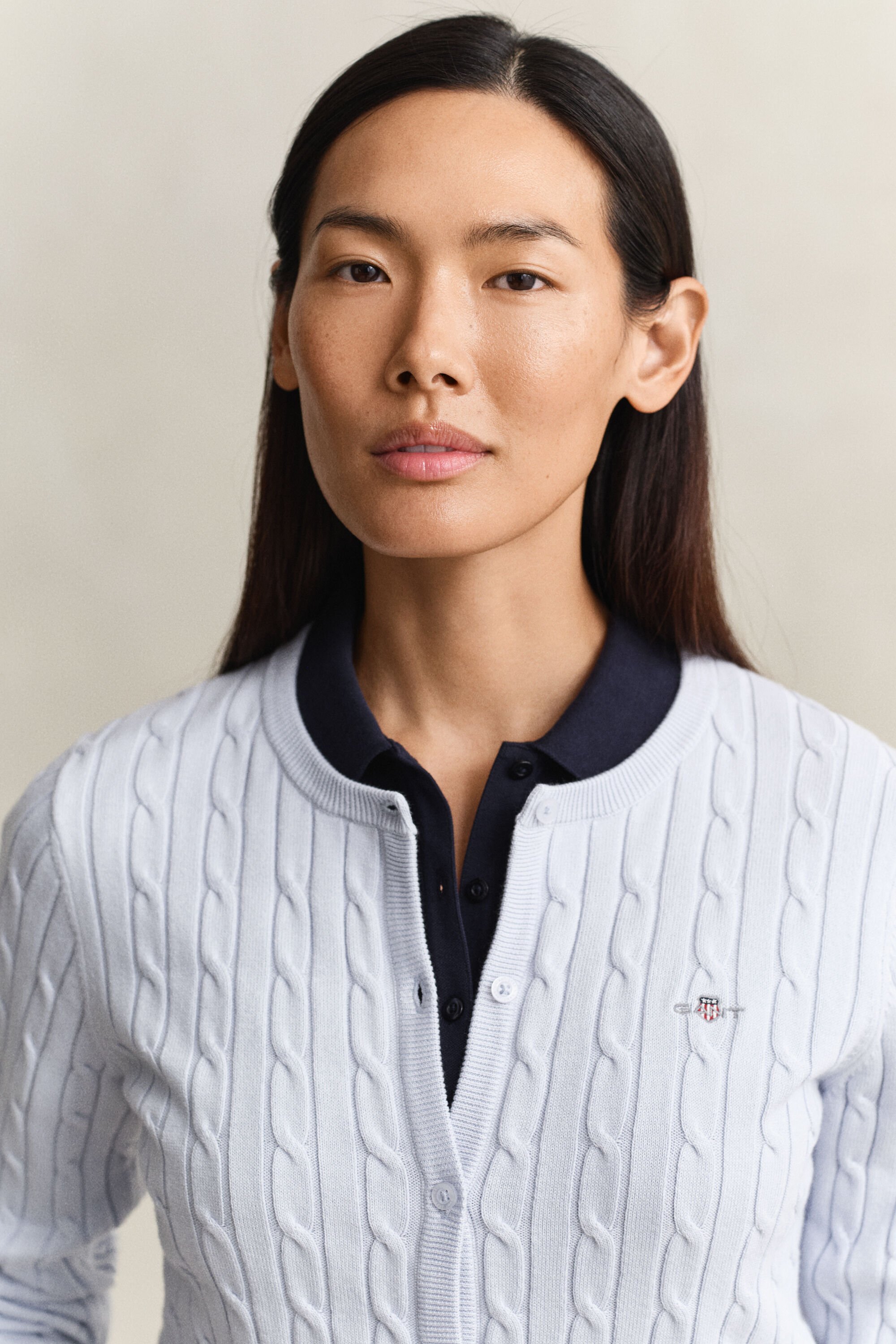 Casaco de malha entrançada