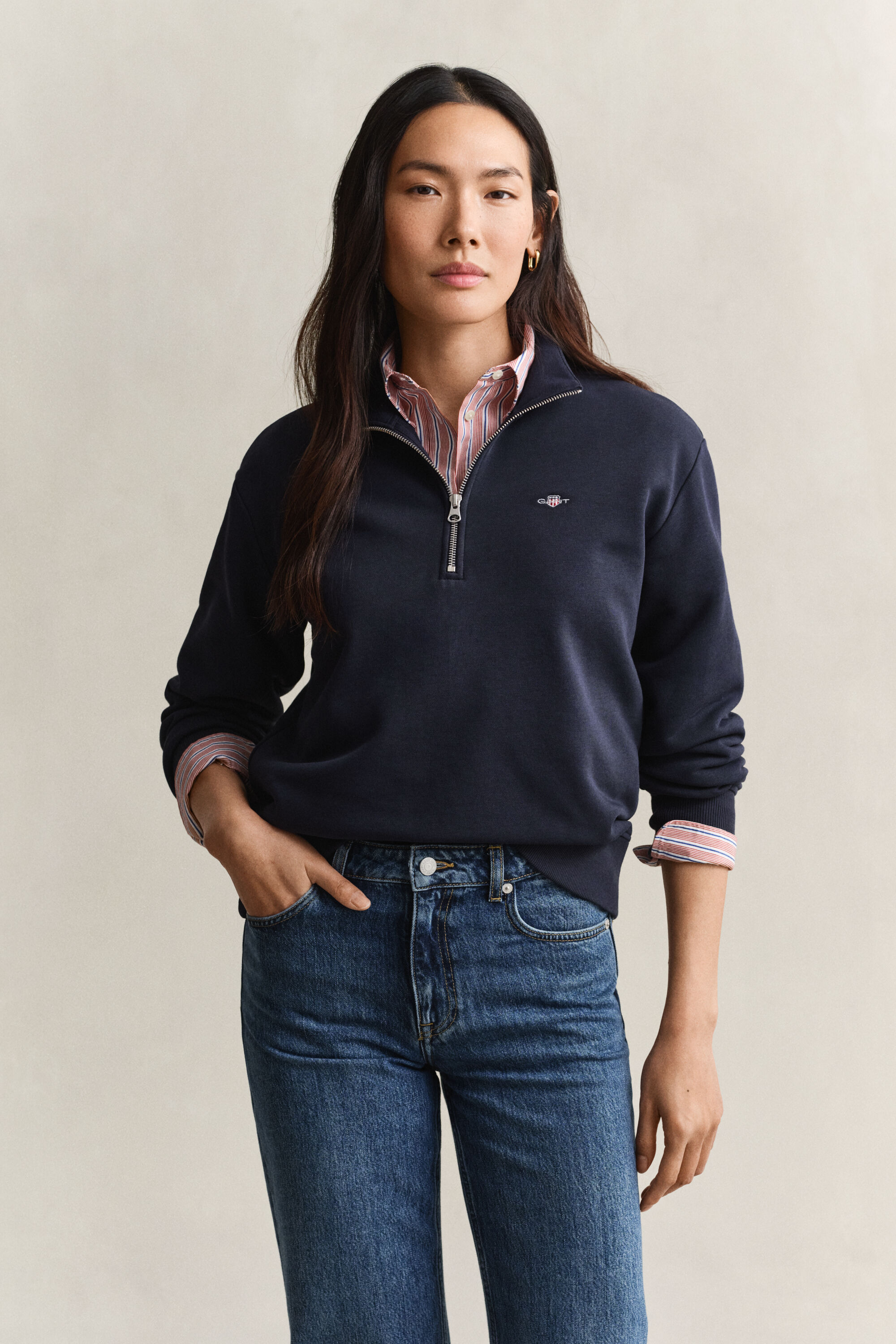 Sweatshirt com meio fecho de correr Shield