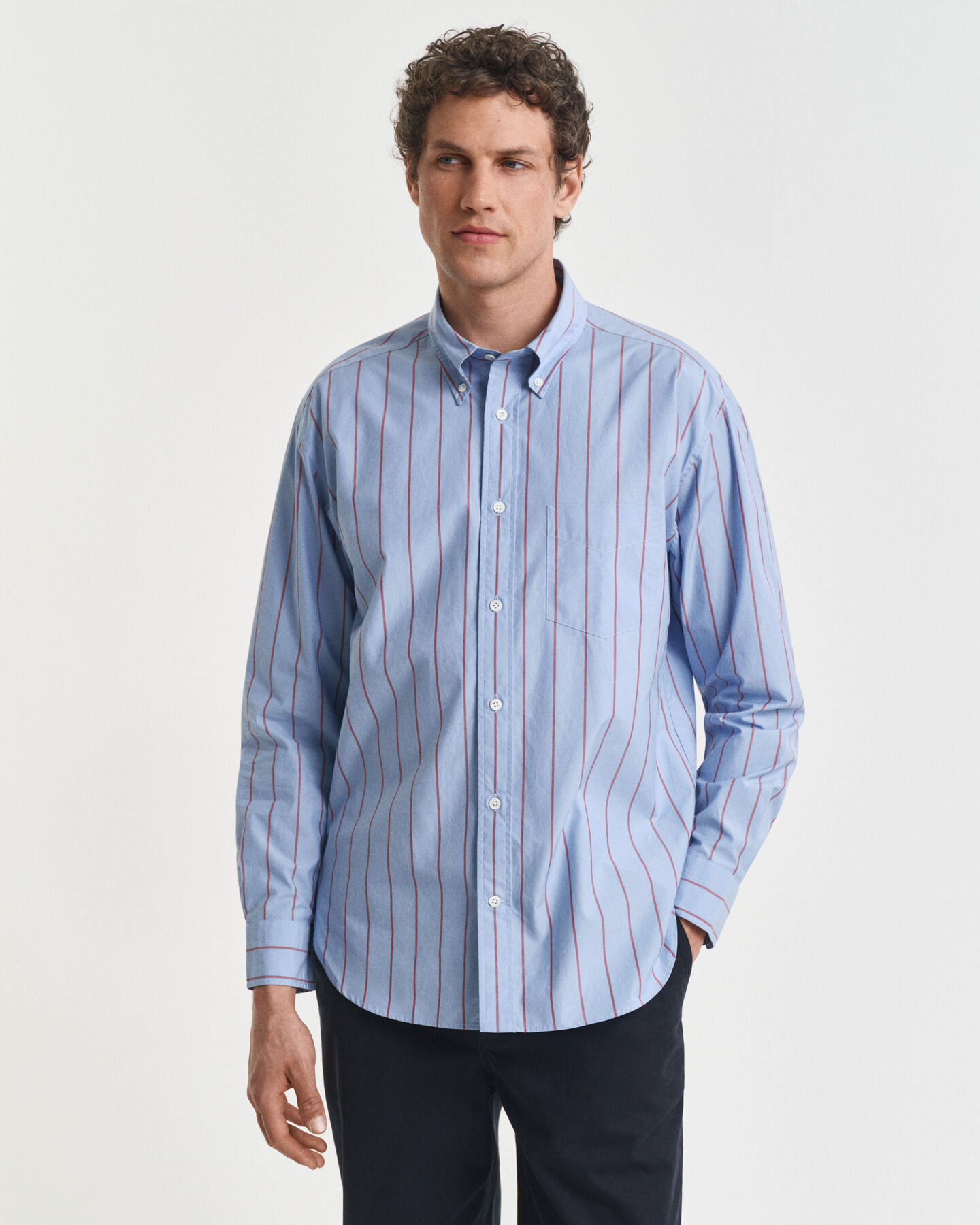Camisa Heritage Poplin às riscas relaxed fit