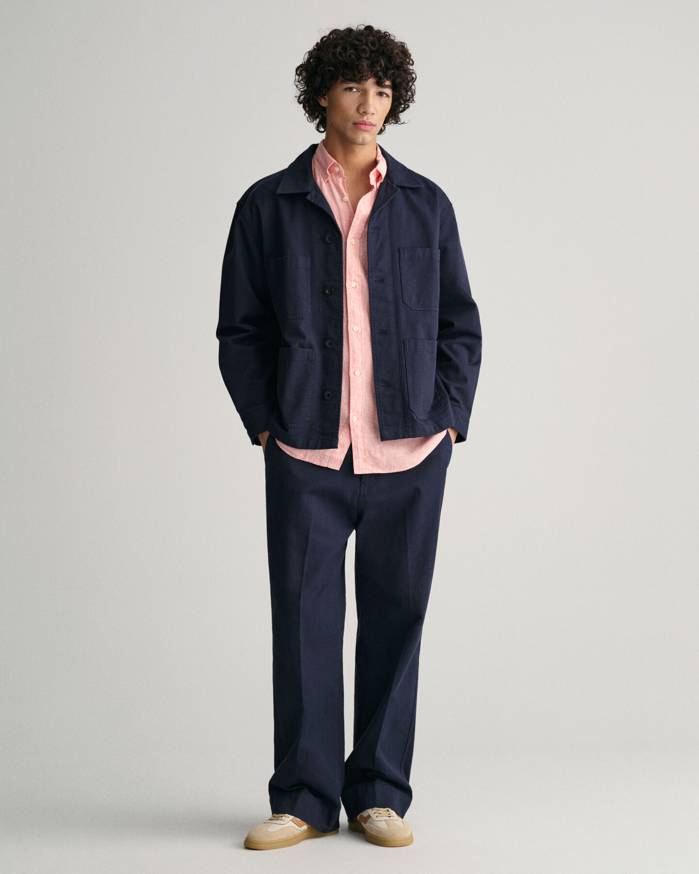 Camisa de linho com manga curta regular fit