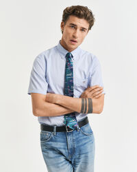 Camisa de manga curta em popelina clássica regular fit