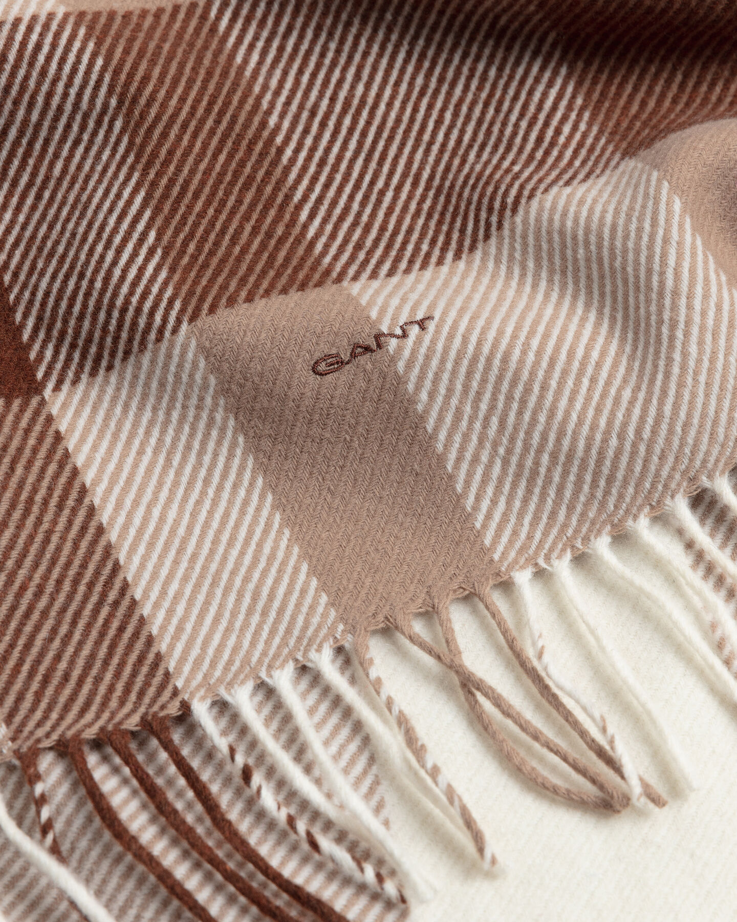 Cachecol de l&atilde; com padr&atilde;o de xadrez Big