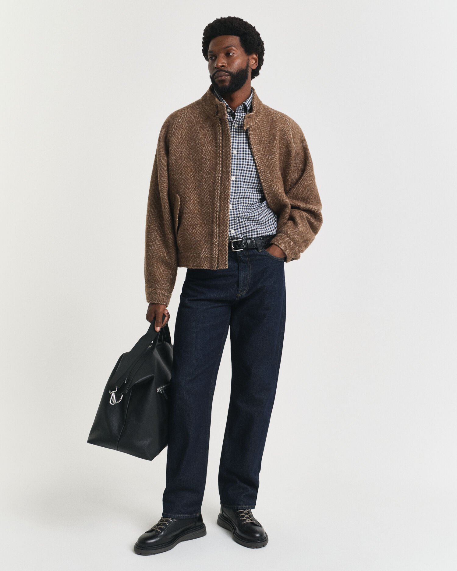 Camisa em sarja gingham regular fit