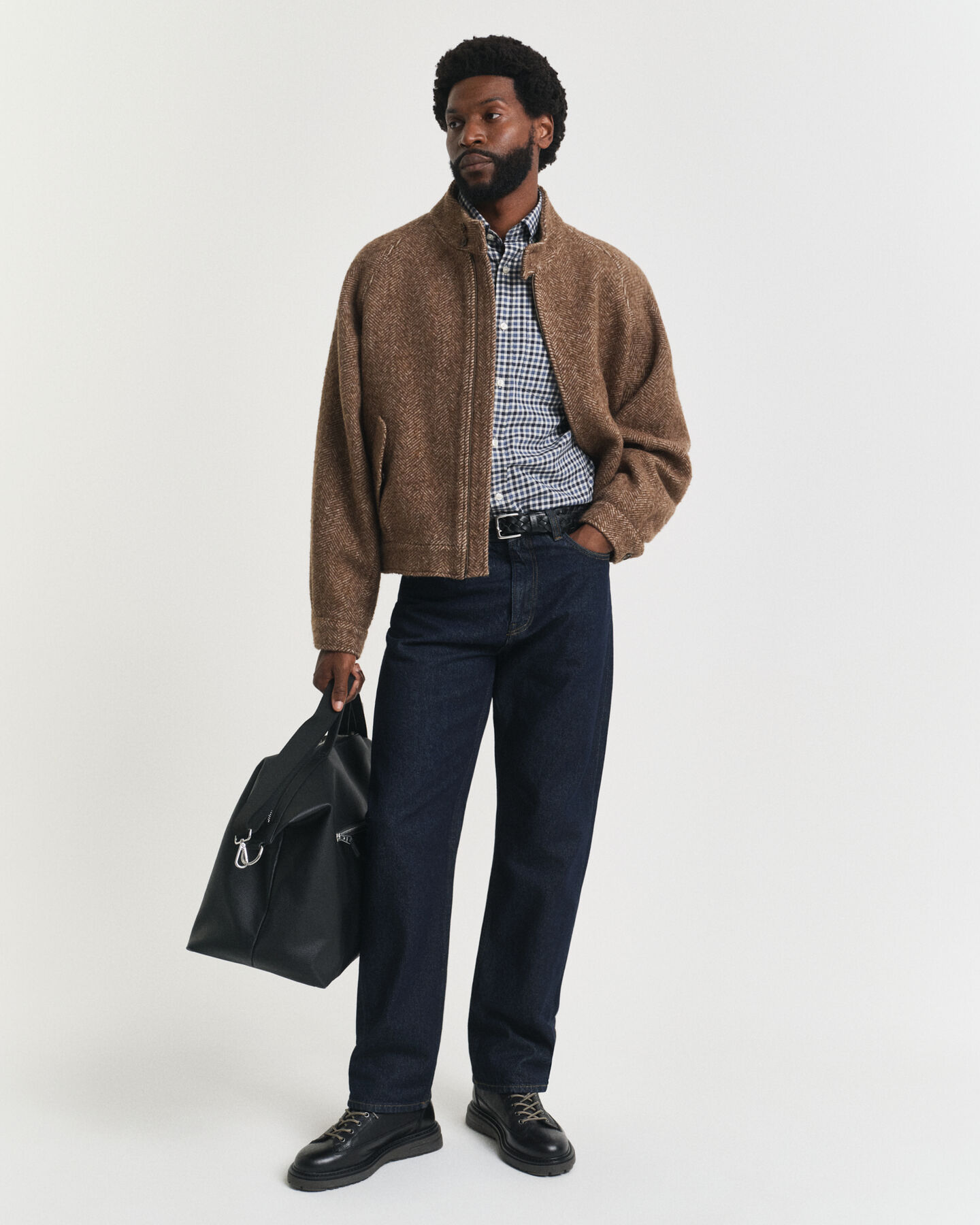 Camisa em sarja gingham regular fit