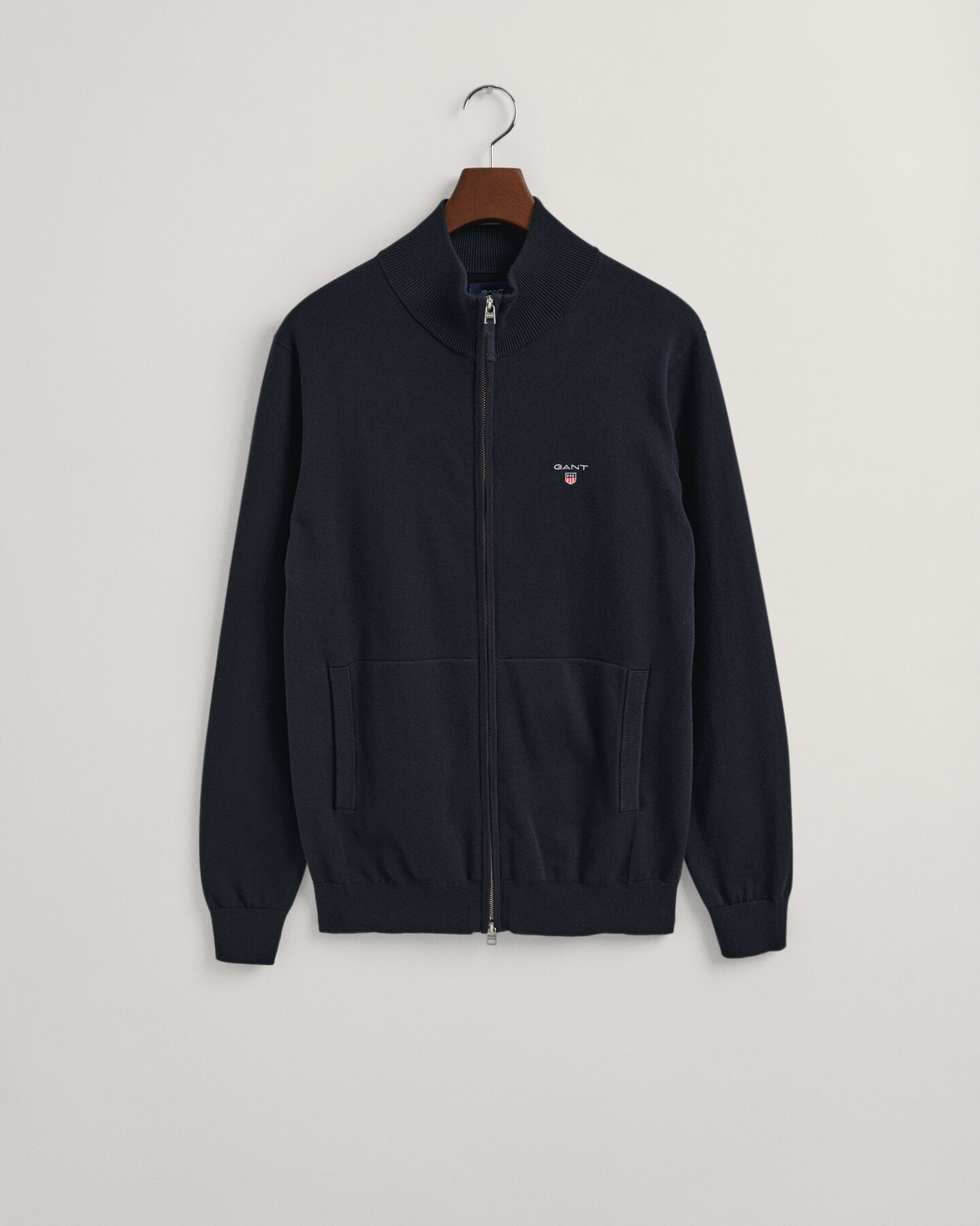 Casaco de malha em algodão com fecho de correr Classic