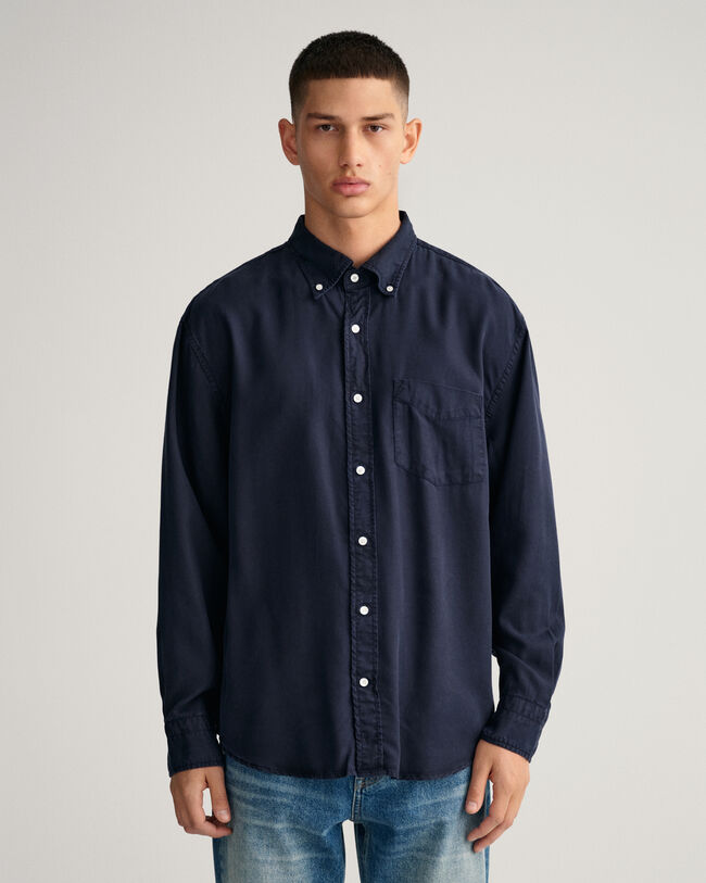 Camisa em liocel com tingimento relaxed fit