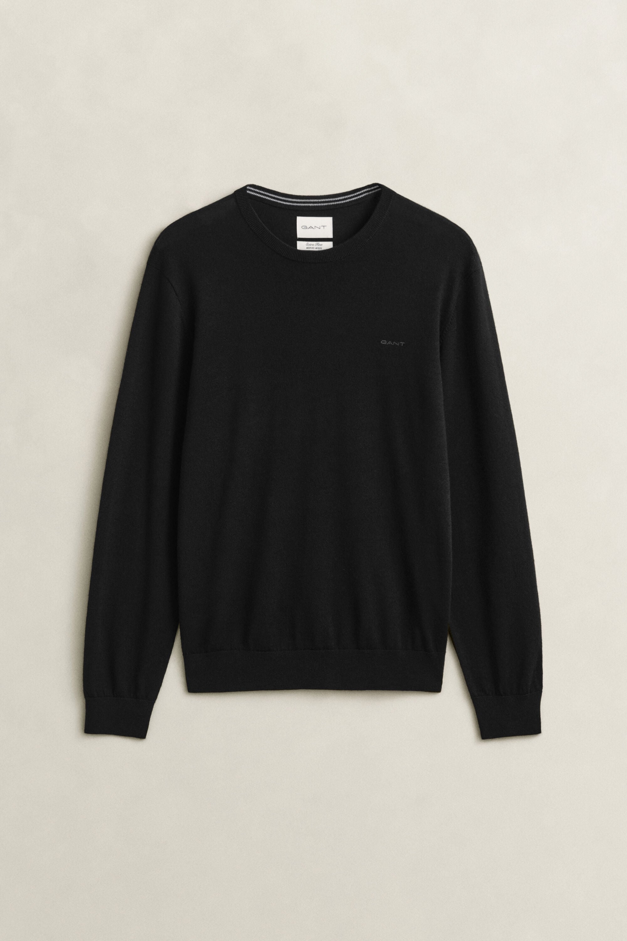 Camisola de malha com decote redondo em lã de merino