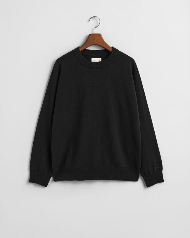 Camisola de malha com decote redondo em l&atilde; extrafina