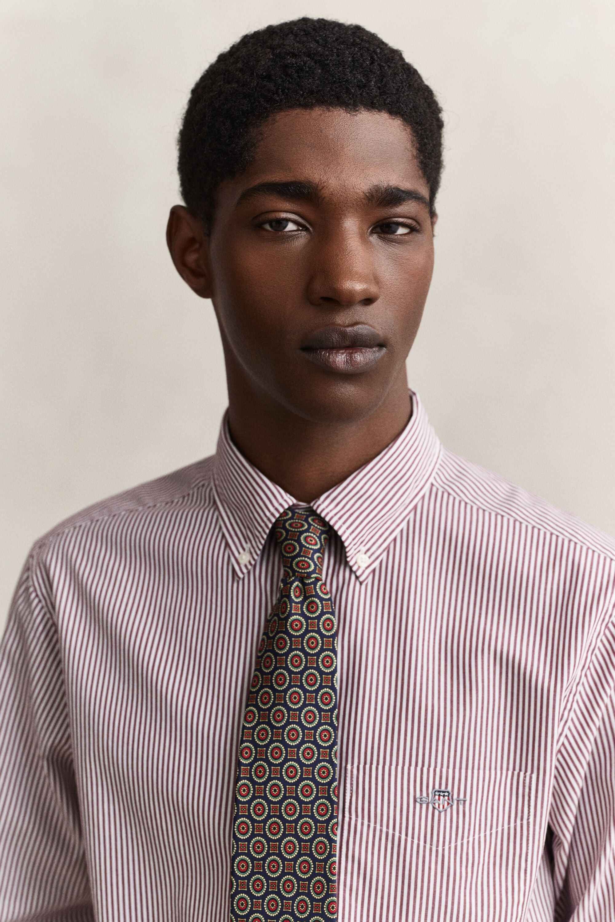 Camisa em popelina às riscas Classic regular fit