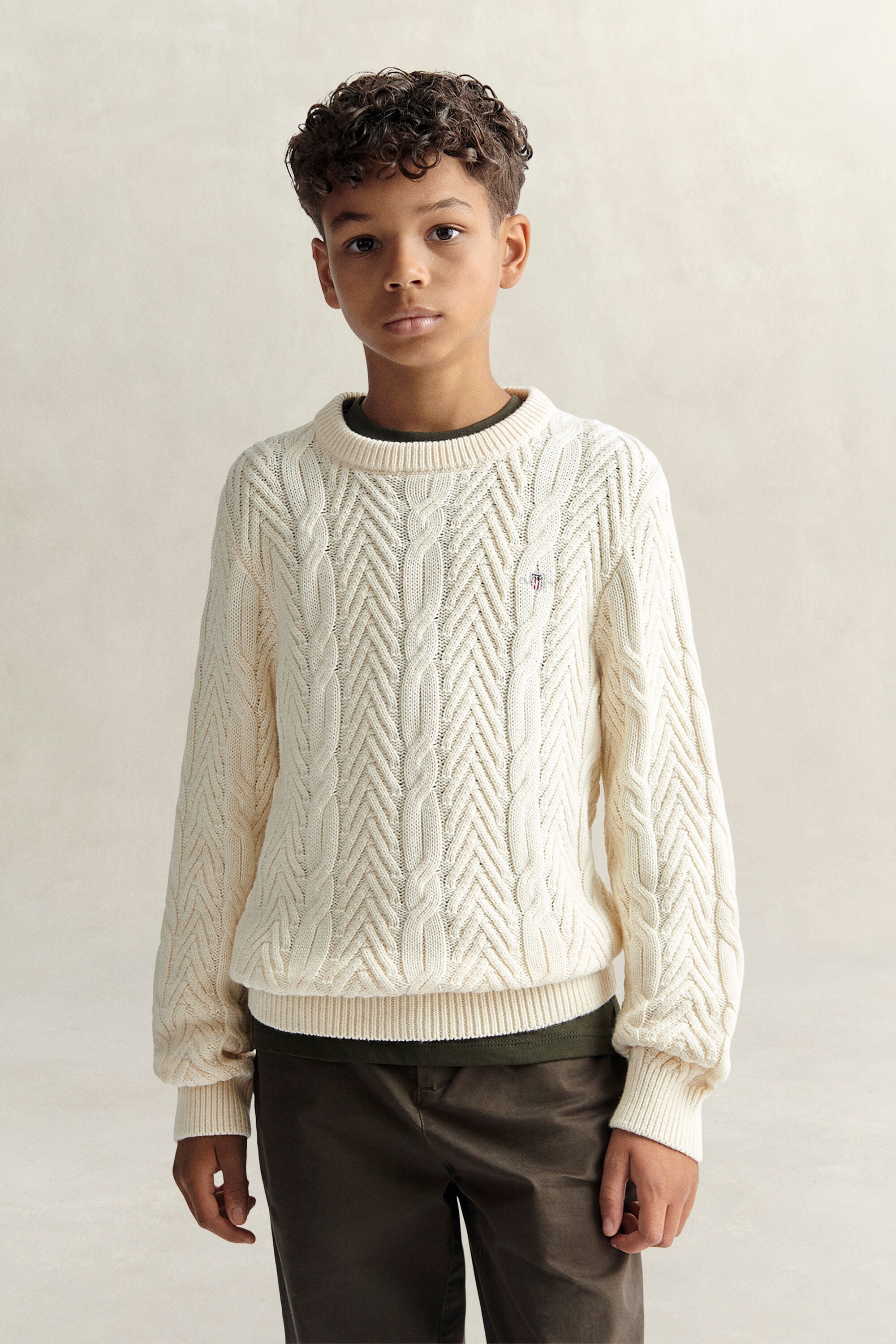 Camisola de malha entrançada Teen Boys