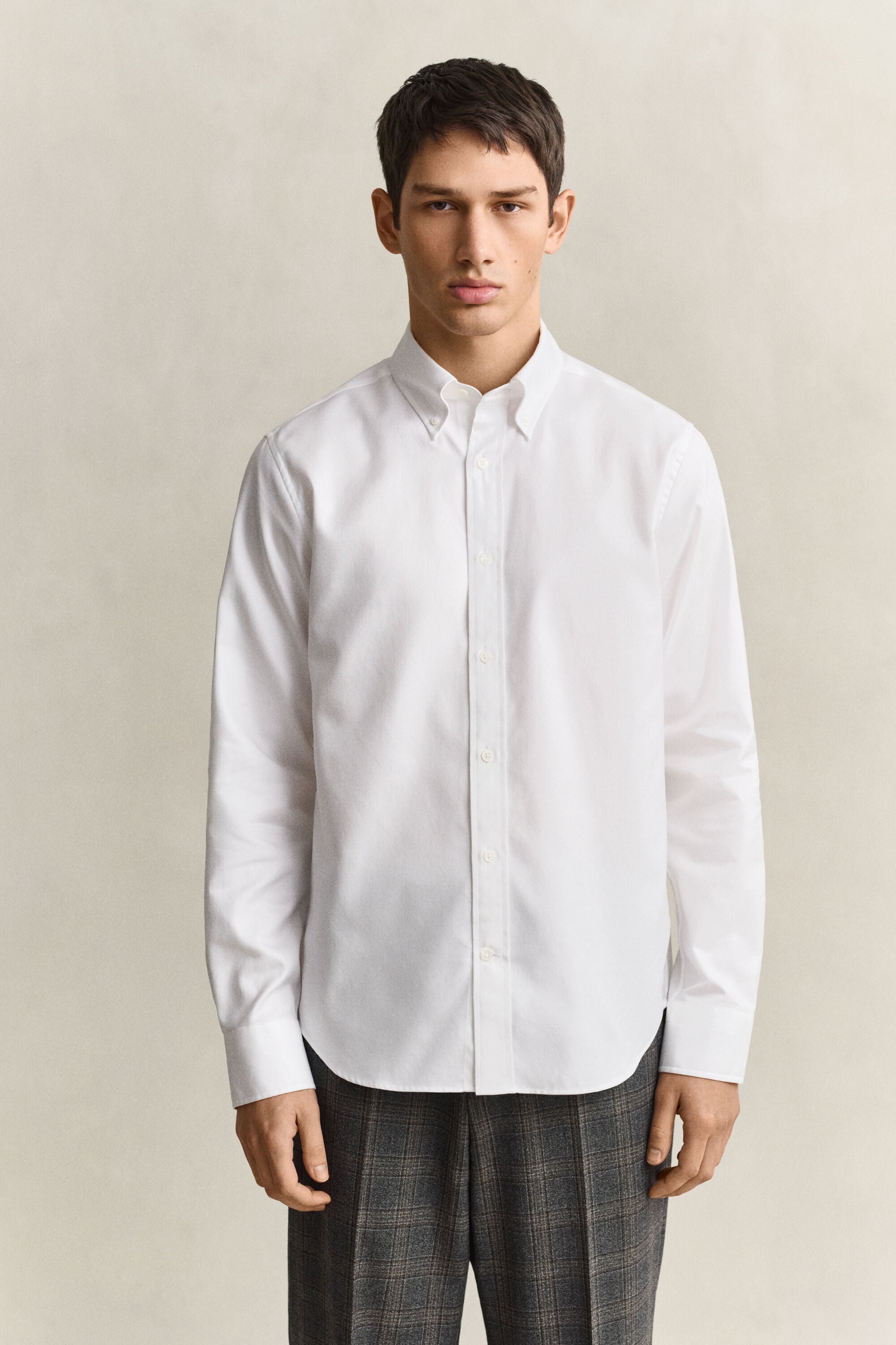 Vestido-camisa em sarja