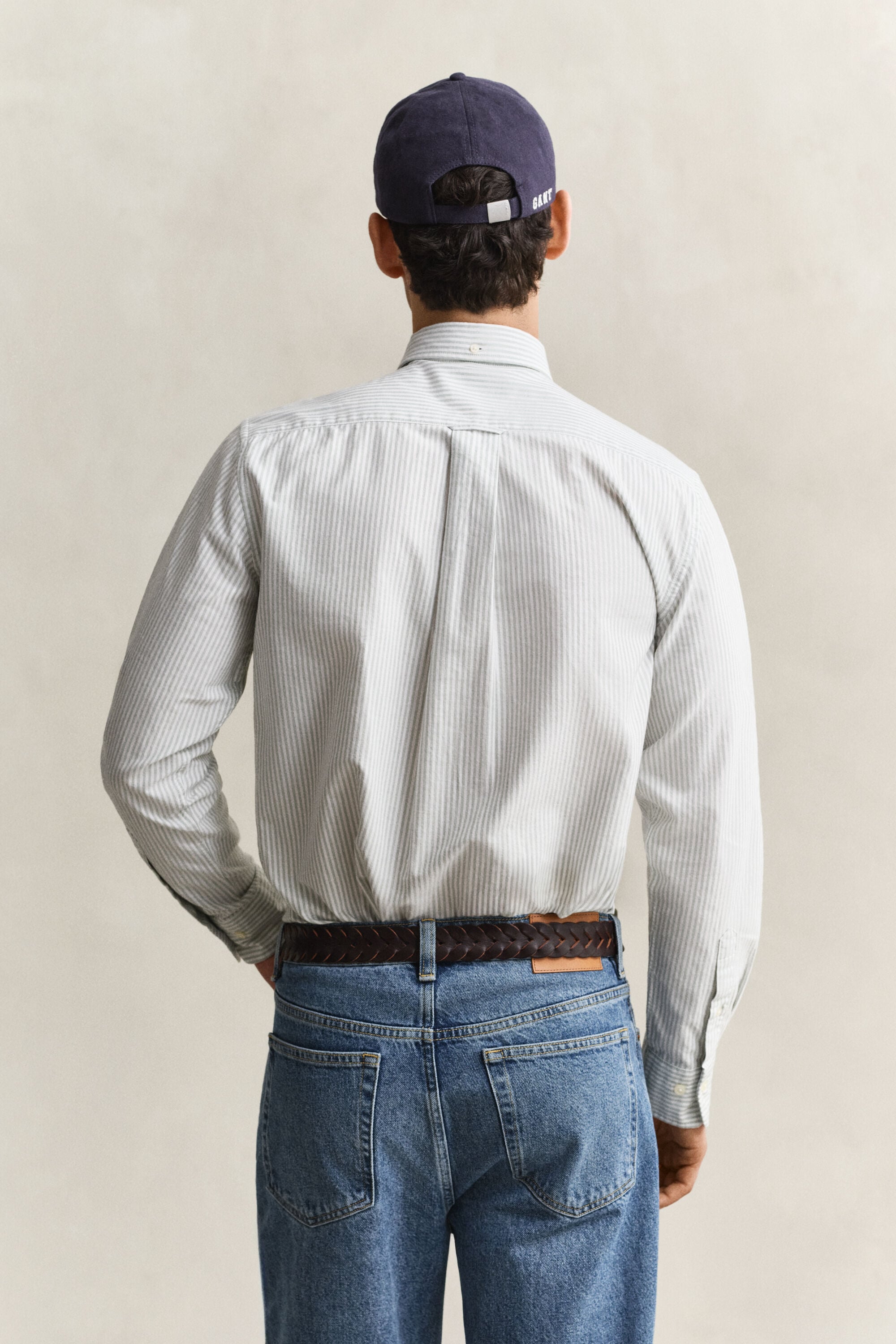 Camisa Oxford às riscas finas Classic