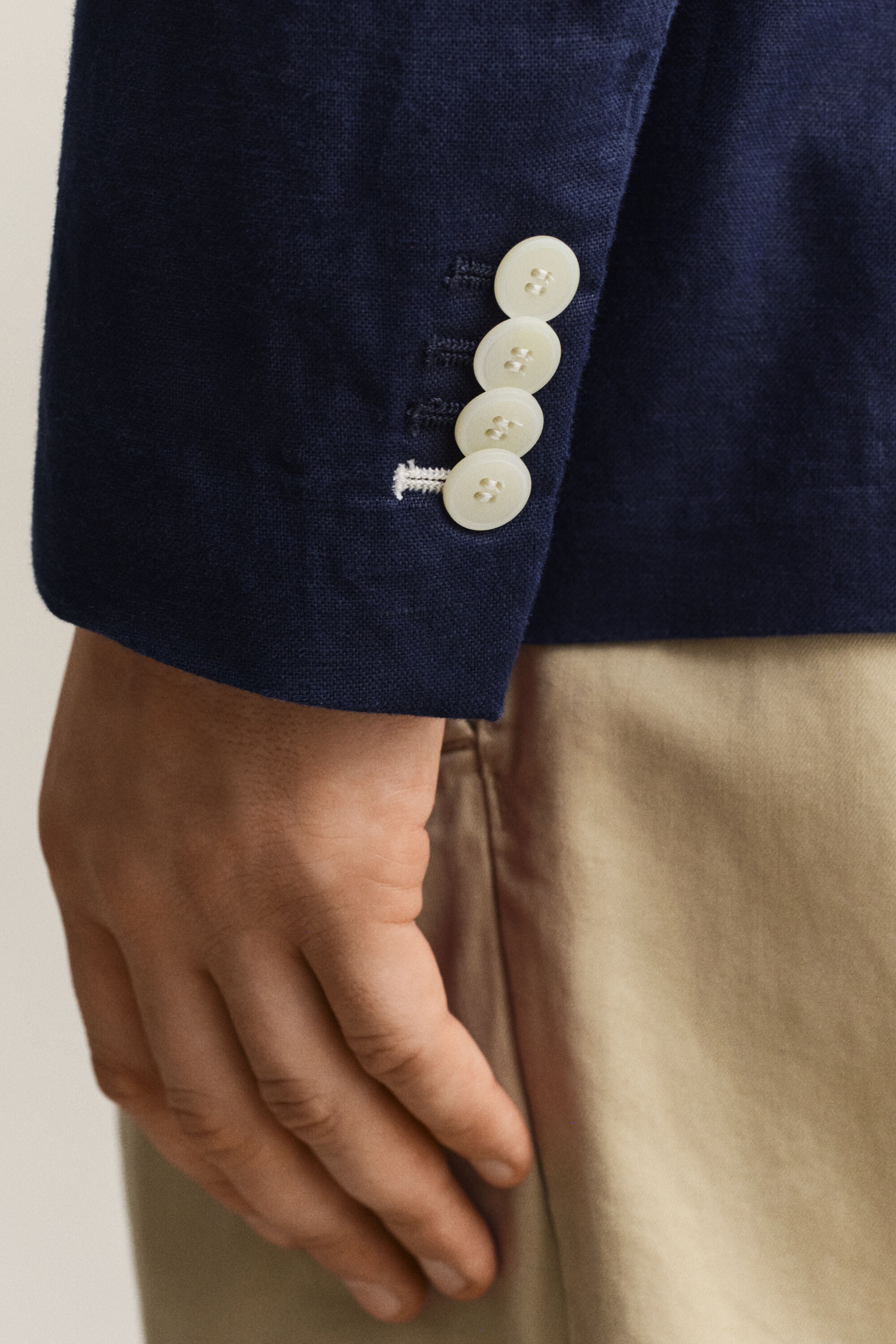 Casaco de fato em mistura de algodão Textured