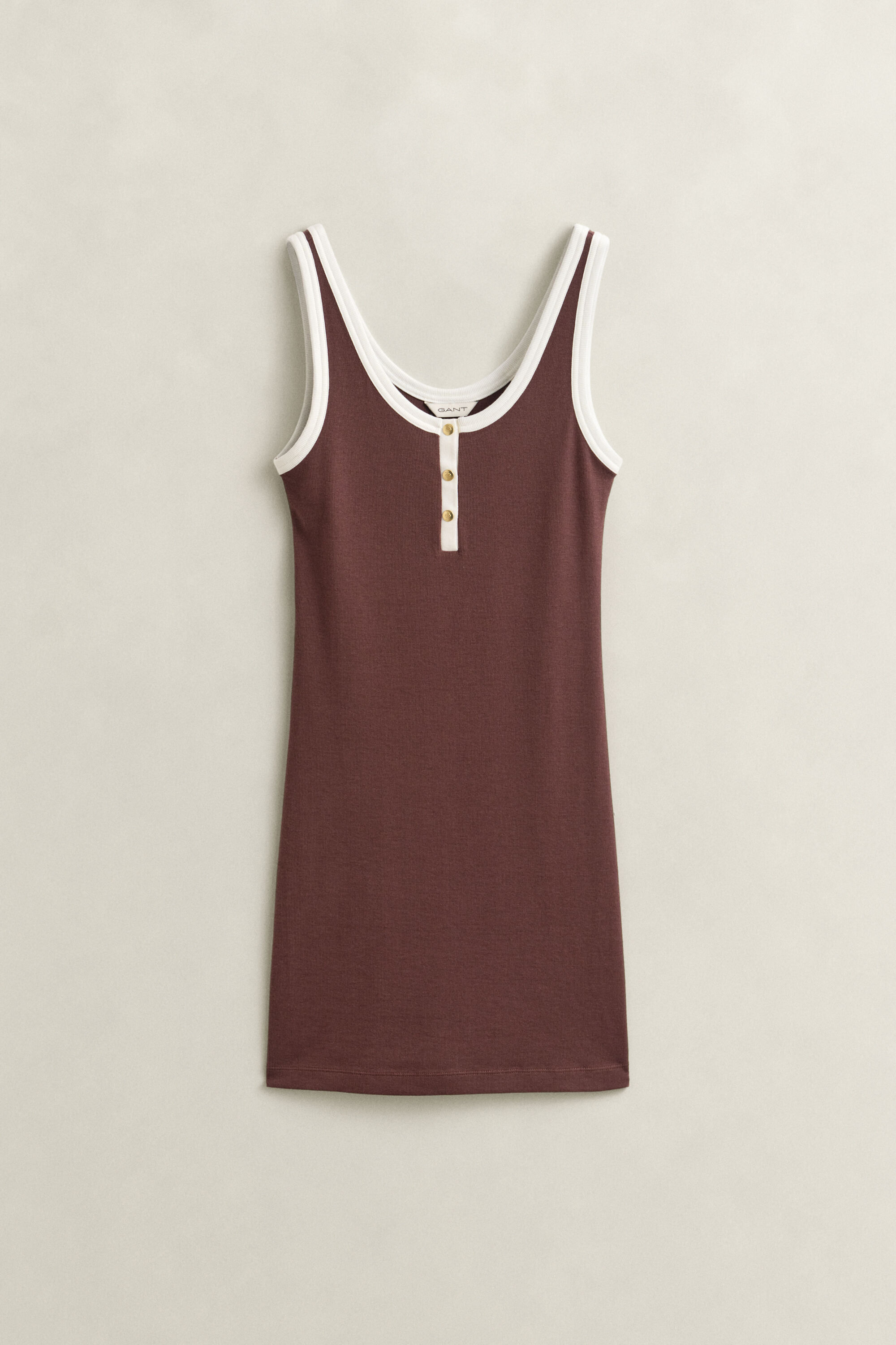 Vestido canelado sem mangas