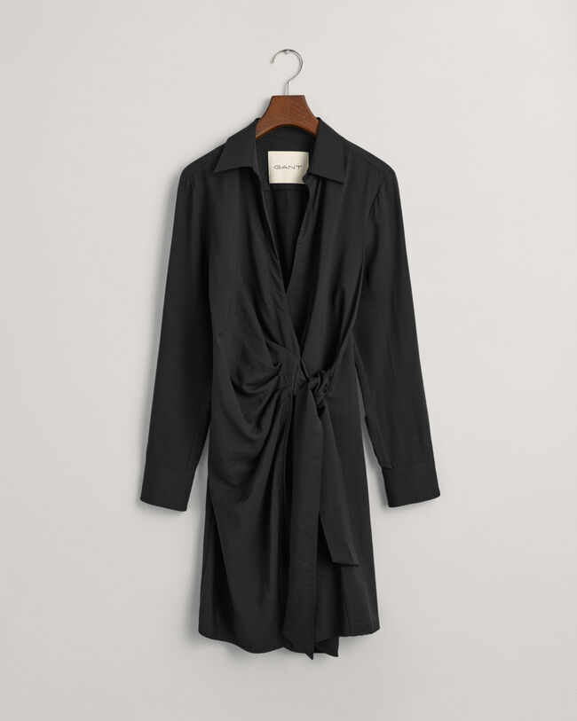 Vestido-camisa de trespasse