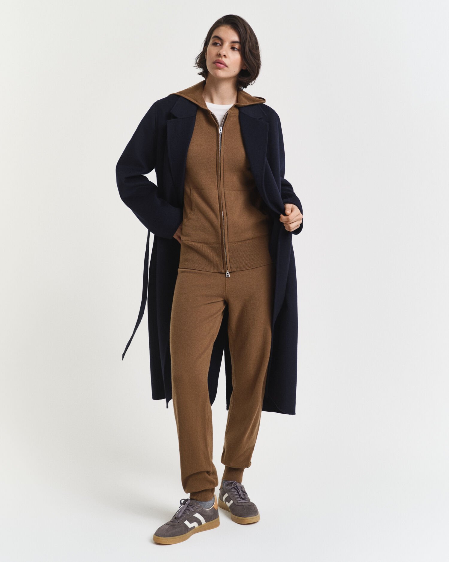 Calças em malha de lã extrafina