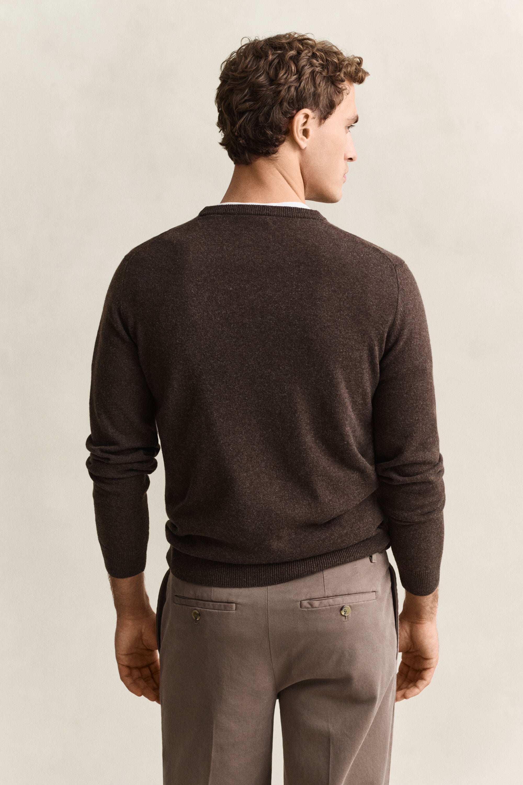 Camisola de malha com decote redondo em lã