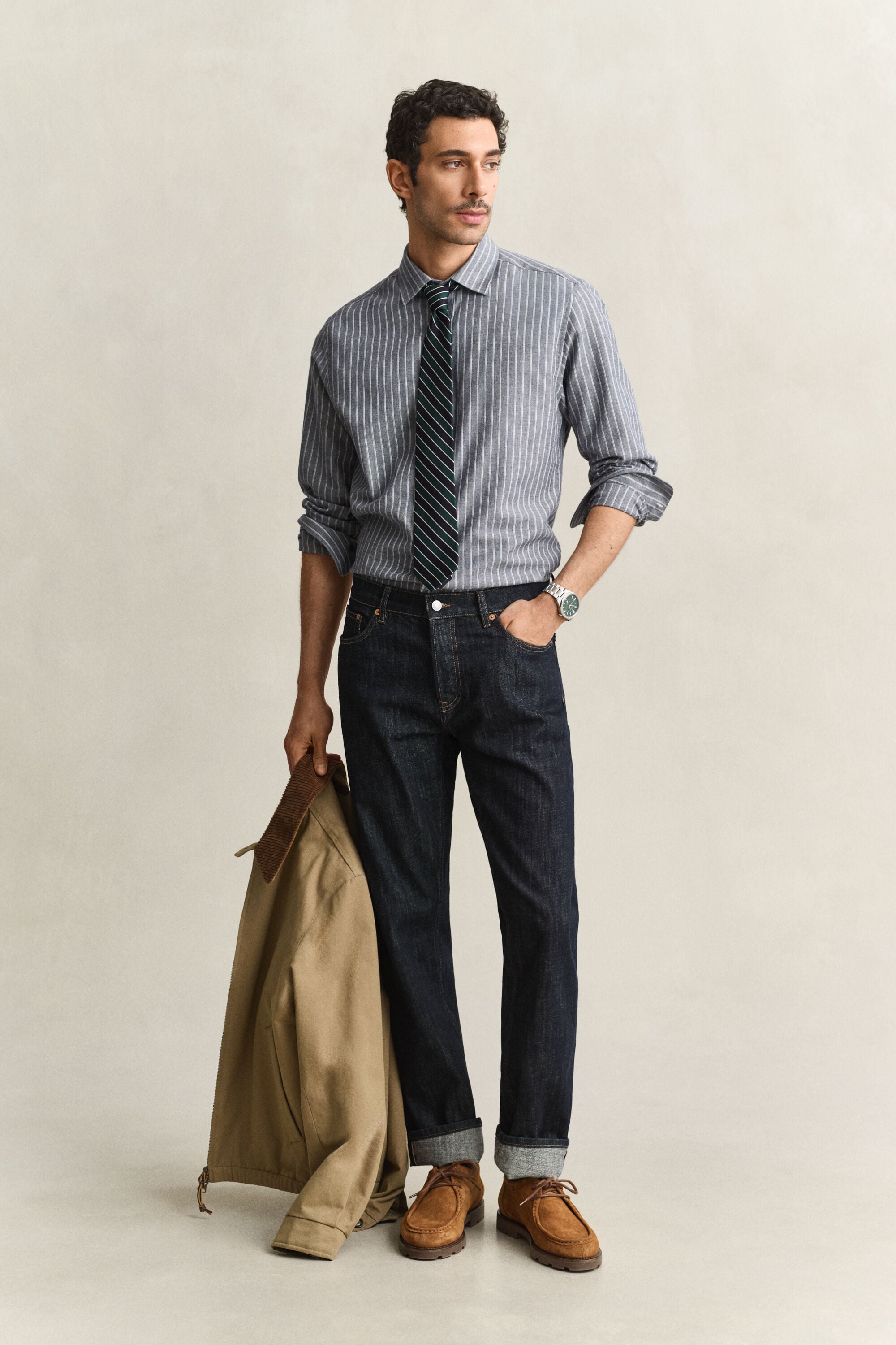 Camisa de flanela às riscas Mélange