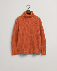 Camisola de malha com gola dobrada multicolor