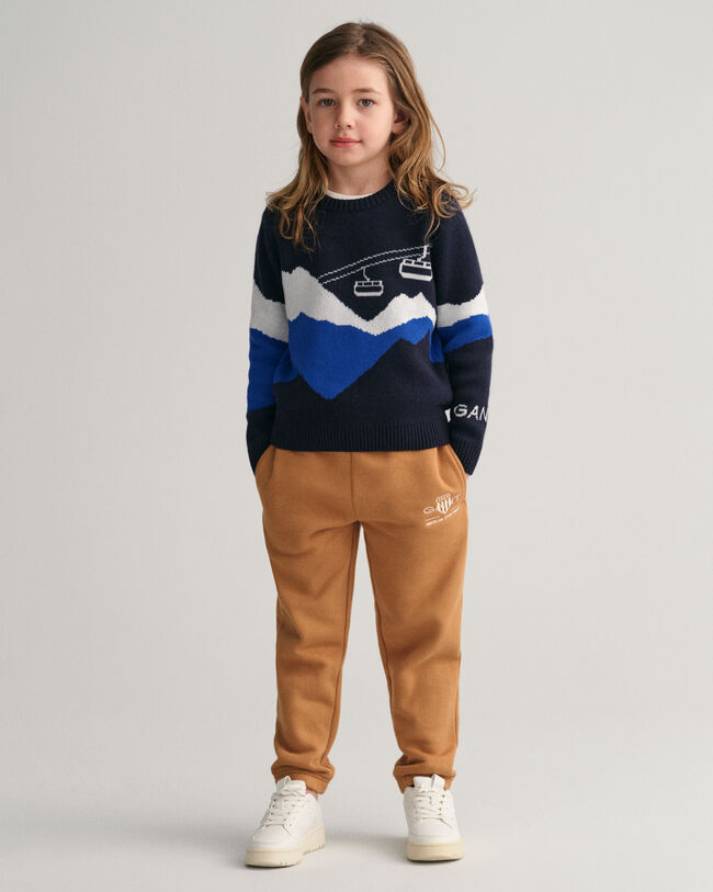 Sweatshirt com decote redondo em padr&atilde;o Jacquard Alpine Kids