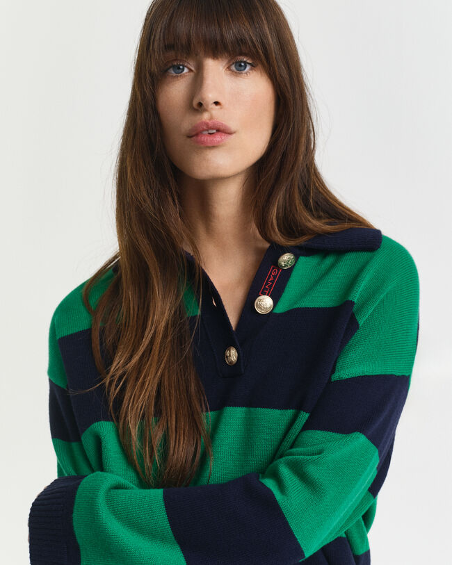 Rugger em malha às riscas