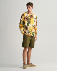 Camisa de seda com estampado Sunflower relaxed fit