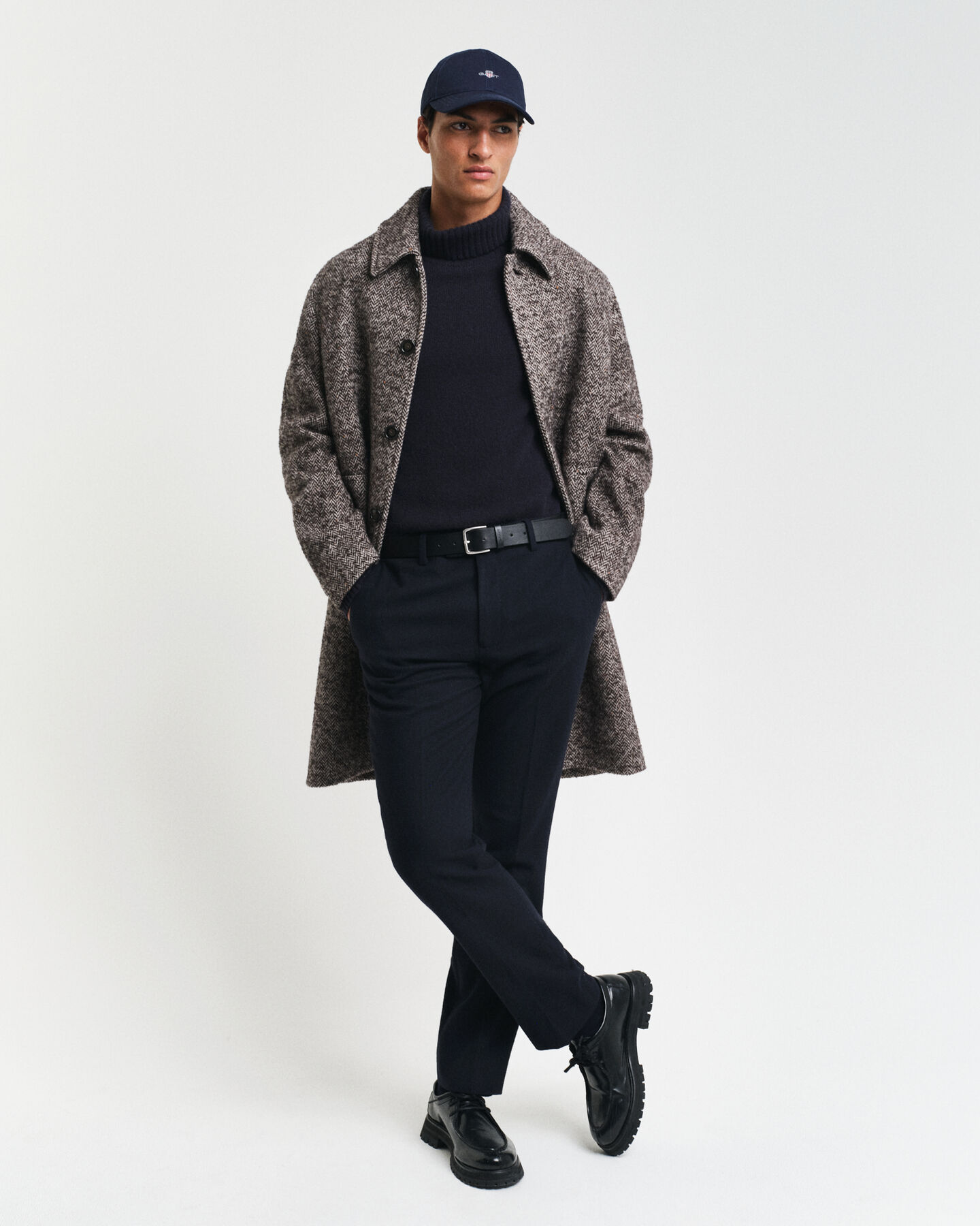 Calças de fato Herringbone slim fit