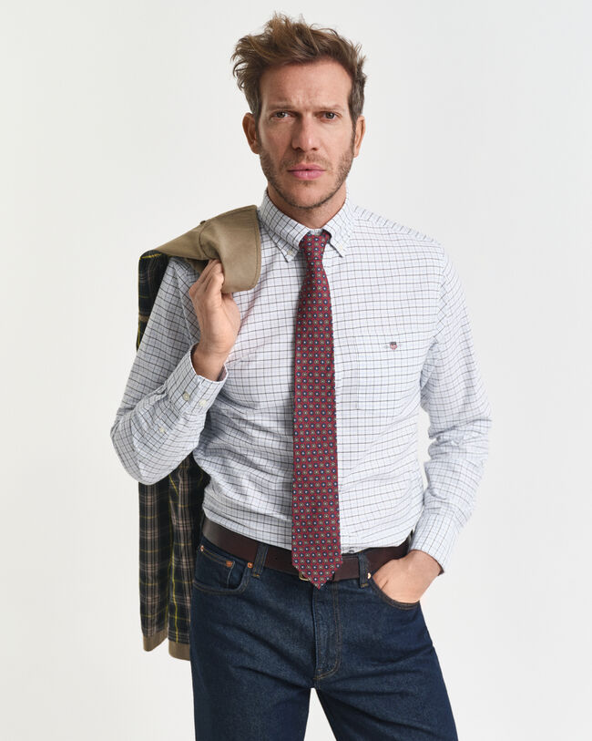 Camisa Oxford clássica Tattersall regular fit