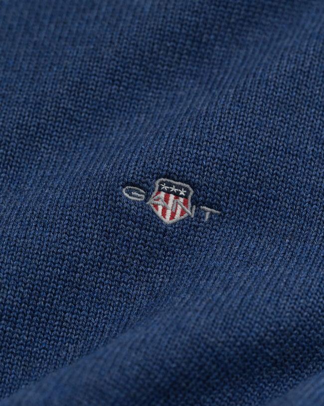 Camisola de malha em algodão com meio fecho Casual