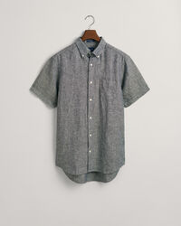 Camisa de linho com manga curta regular fit