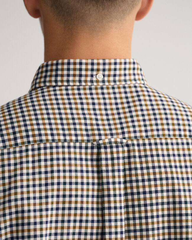 Camisa em sarja gingham regular fit