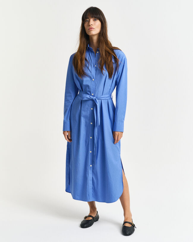 Vestido-camisa em popelina