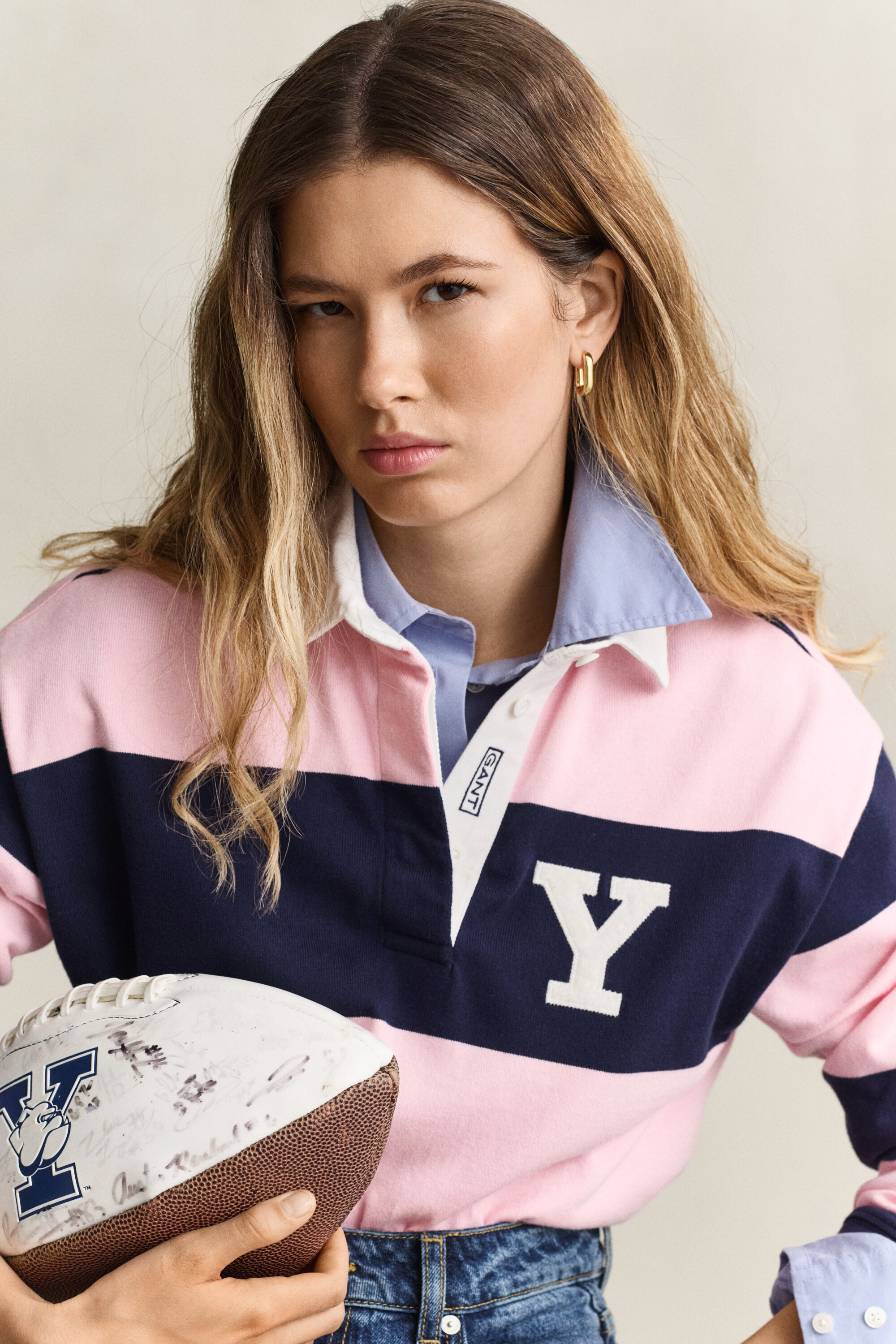 Heavy Rugger às riscas Gant x Yale