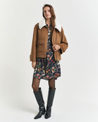 Vestido-camisa em viscose com estampado Floral