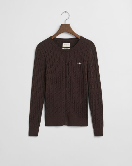 Casaco de malha canelada em algodão com elastano