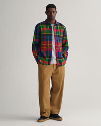 Camisa de sarja com padr&atilde;o axadrezado relaxed fit