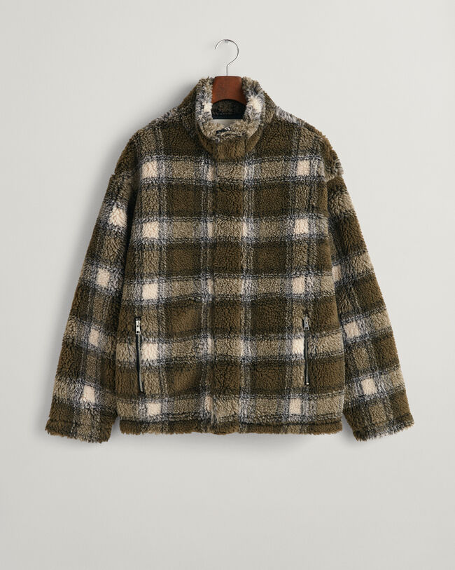 Polar com fecho de correr axadrezado