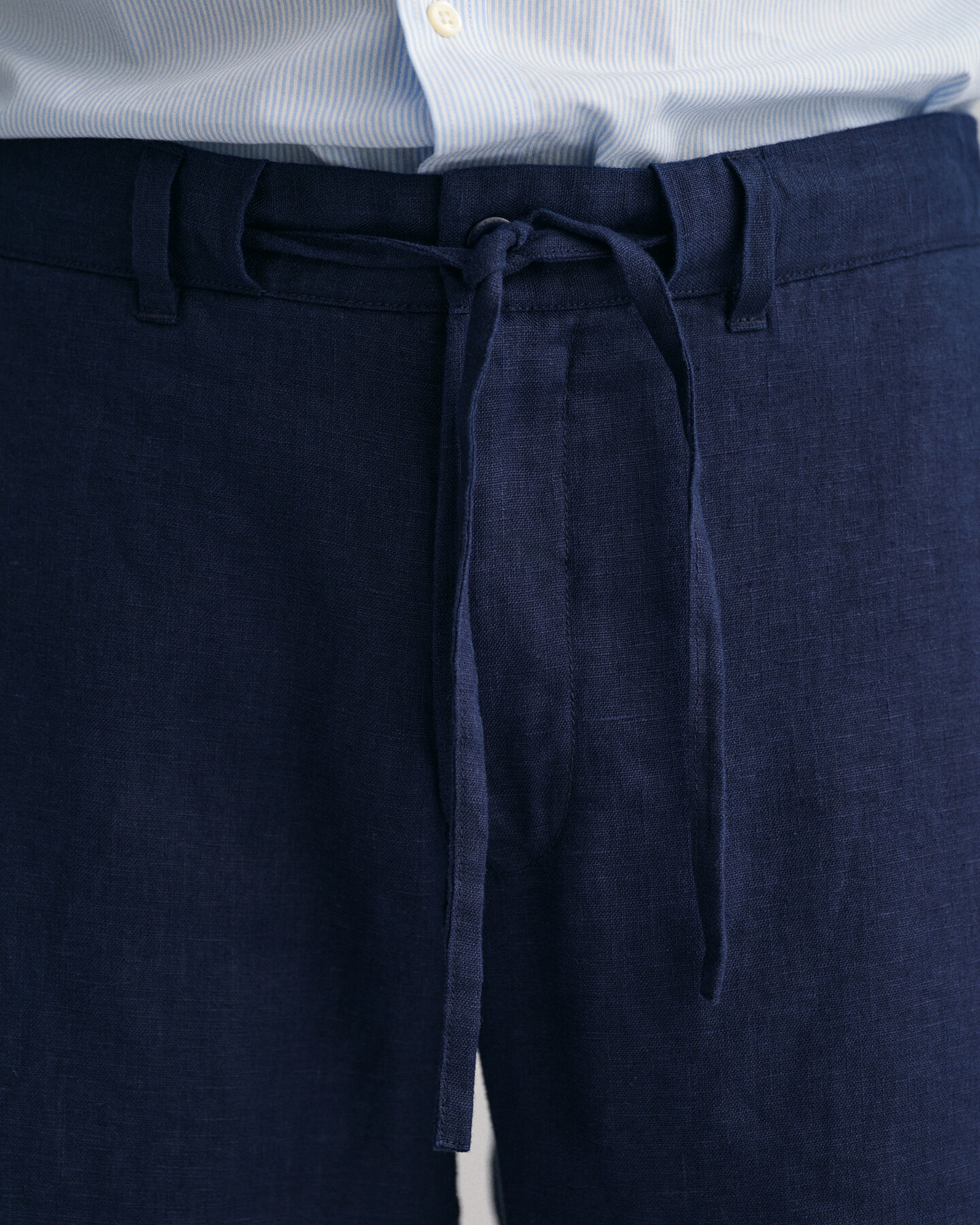 Calções com cordão de linho relaxed fit