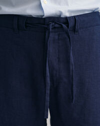 Calções com cordão de linho relaxed fit