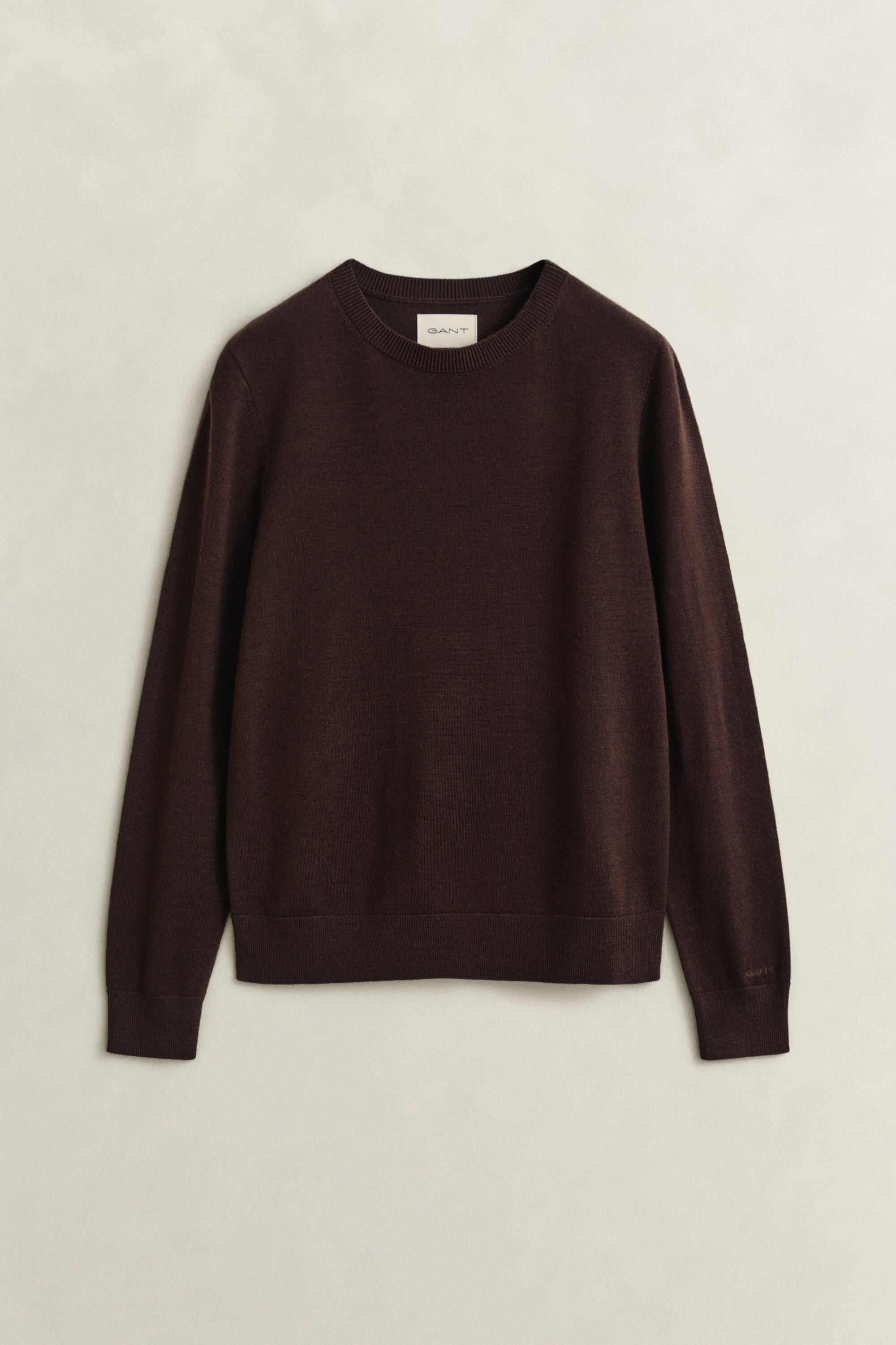 Camisola de malha com decote redondo em lã de merino extrafina