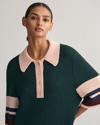 Vestido mini estilo polo em malha