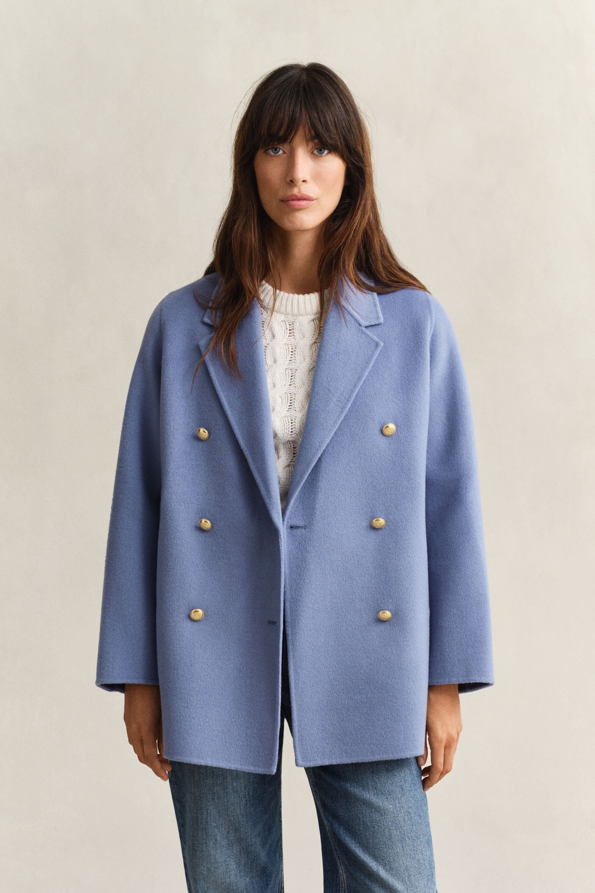 Casaco de marinheiro com detalhes cosidos à mão