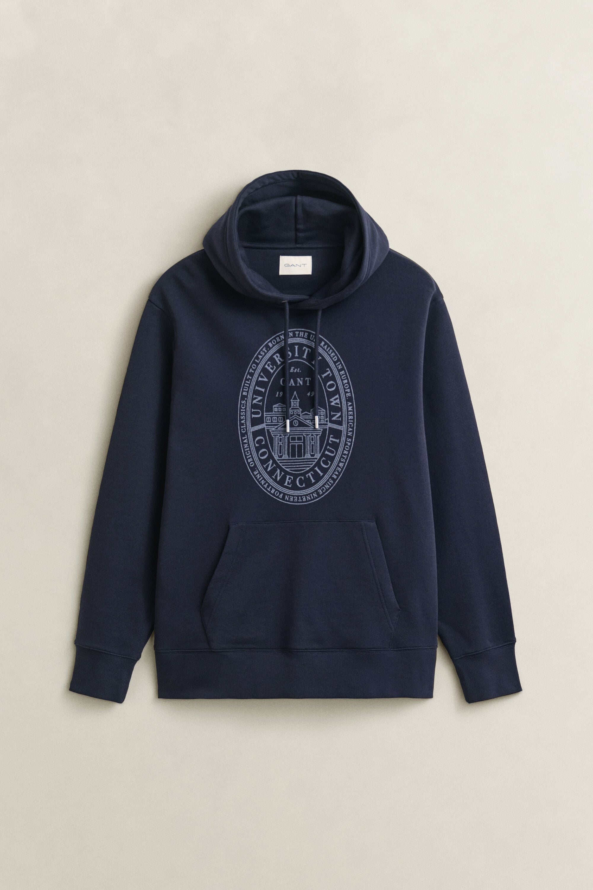 Sweatshirt com capuz e grafismo sazonal